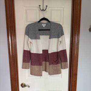 NWOT Market & Spruce Color Block Open Front Cardigan